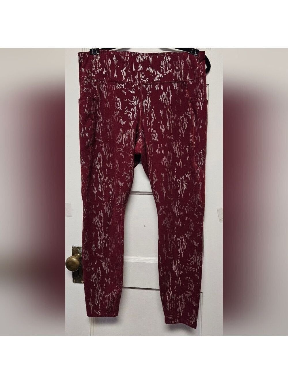 Avia Burgundy and Silver Patterned Leggings